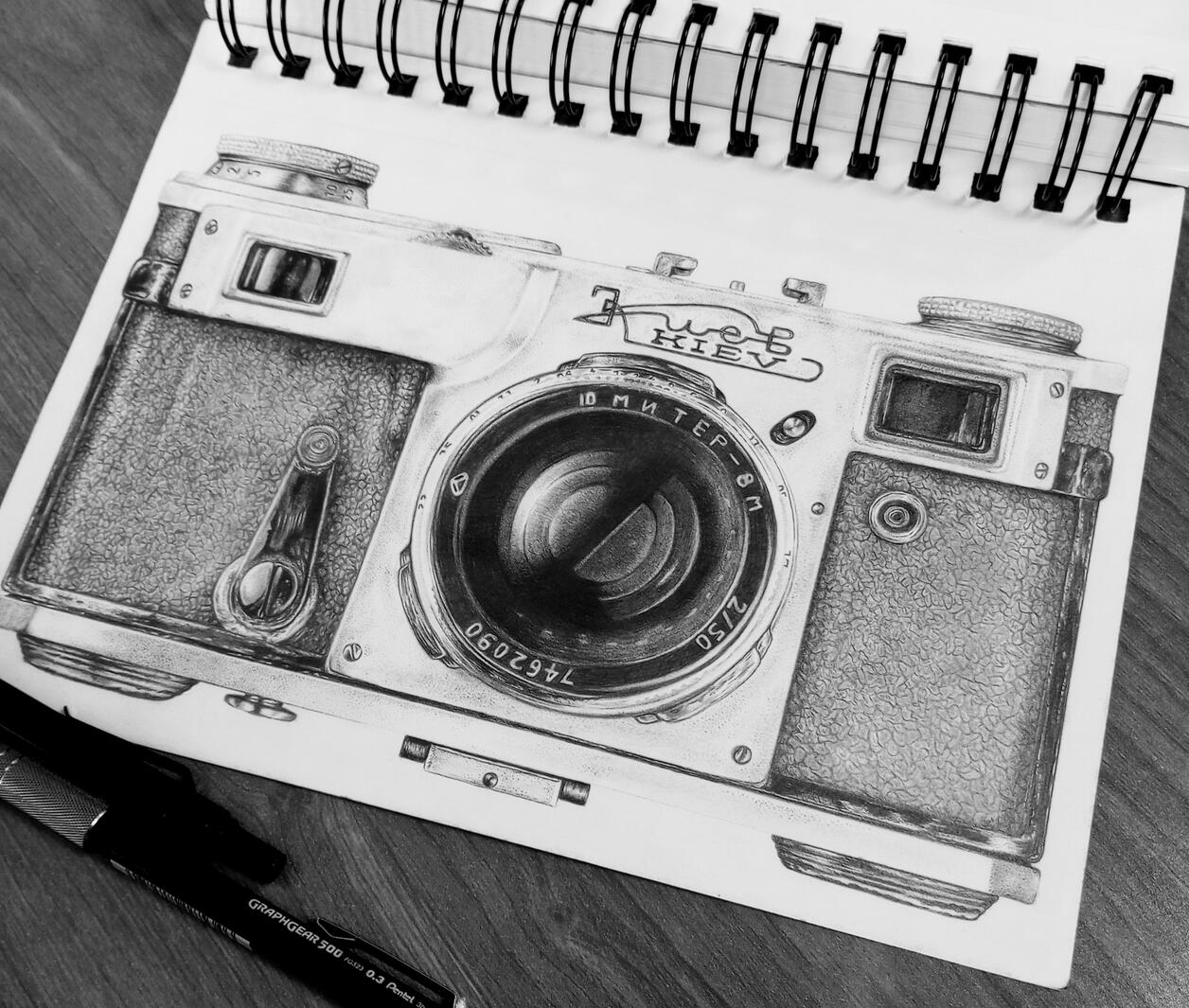 Drawing of a camera